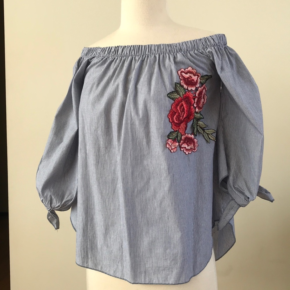 Miley and Molly off shoulder peasant blouse